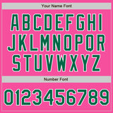 Custom Pink Kelly Green-White Authentic Baseball Jersey