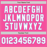 Custom Pink White-Light Blue Authentic Baseball Jersey