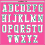 Custom Pink White-Kelly Green Authentic Baseball Jersey