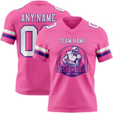 Custom Pink White-Purple Mesh Authentic Football Jersey