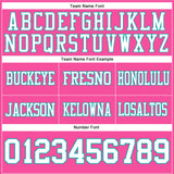 Custom Pink White-Aqua Mesh Authentic Football Jersey