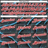 Custom Black Red-Sky Blue 3D Bowling Dot Performance Polo Shirt