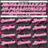Custom Black Pink-Hot Pink 3D Bowling Dot Performance Polo Shirt