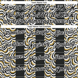 Custom Black Old Gold-White 3D Bowling Geometric Shape Performance Polo Shirt