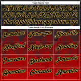 Custom Black Red-Old Gold 3D Pattern Design Gradient Square Shape Performance Polo Shirt