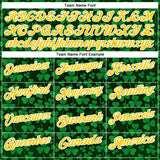 Custom Green Gold-White 3D St. Patrick's Day Shamrock Performance Polo Shirt