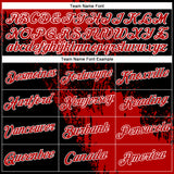 Custom Red Black-White 3D Pattern Design Abstract Brush Stroke Performance Polo Shirt