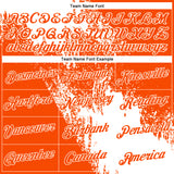Custom White Orange 3D Pattern Design Abstract Brush Stroke Performance Polo Shirt