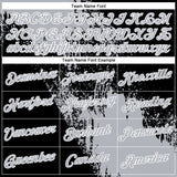 Custom Gray Black-White 3D Pattern Design Abstract Brush Stroke Performance Polo Shirt
