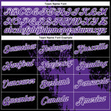 Custom Purple Black-White 3D Pattern Design Abstract Brush Stroke Performance Polo Shirt