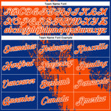 Custom Orange Royal-White 3D Pattern Design Abstract Brush Stroke Performance Polo Shirt