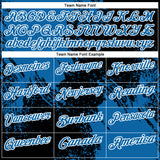 Custom Blue Black-White 3D Pattern Design Abstract Brush Stroke Performance Polo Shirt
