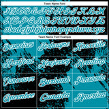 Custom Teal Black-White 3D Pattern Design Abstract Brush Stroke Performance Polo Shirt