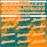 Custom Bay Orange Teal-White 3D Pattern Design Abstract Brush Stroke Performance Polo Shirt