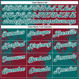 Custom Teal Crimson-White 3D Pattern Design Abstract Brush Stroke Performance Polo Shirt