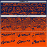 Custom Navy Orange 3D Gradient Square Shape Performance Polo Shirt
