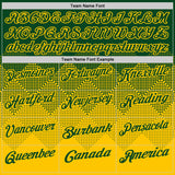 Custom Green Yellow 3D Gradient Square Shape Performance Polo Shirt
