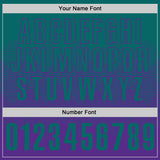 Custom Teal Purple 3D Gradient Square Shape Performance Polo Shirt