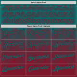 Custom Teal Crimson 3D Gradient Square Shape Performance Polo Shirt