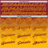 Custom Crimson Gold 3D Gradient Square Shape Performance Polo Shirt