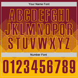 Custom Crimson Gold 3D Gradient Square Shape Performance Polo Shirt