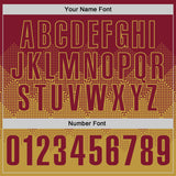 Custom Crimson Old Gold 3D Gradient Square Shape Performance Polo Shirt