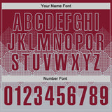 Custom Crimson Gray 3D Gradient Square Shape Performance Polo Shirt