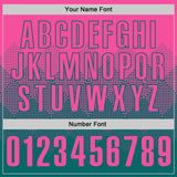 Custom Pink Teal 3D Gradient Square Shape Performance Polo Shirt