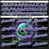 Custom Black Dark Purple-White 3D Lightning Leopard Print Skull Bowling Performance Polo Shirt
