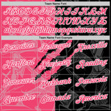 Custom Graffiti Pattern Neon Pink Black-White 3D Scratch Performance Polo Shirt
