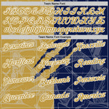 Custom Graffiti Pattern Old Gold Navy-White 3D Scratch Performance Polo Shirt