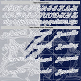 Custom Graffiti Pattern Gray Navy-White 3D Scratch Performance Polo Shirt