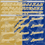Custom Graffiti Pattern Old Gold Royal-White 3D Scratch Performance Polo Shirt