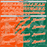 Custom Graffiti Pattern Orange Kelly Green-White 3D Scratch Performance Polo Shirt
