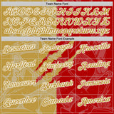 Custom Graffiti Pattern Old Gold Red-White 3D Scratch Performance Polo Shirt