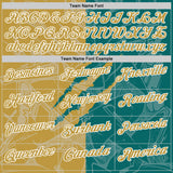 Custom Graffiti Pattern Old Gold Teal-White 3D Scratch Performance Polo Shirt