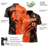 Custom Graffiti Pattern Orange Brown-White 3D Scratch Performance Polo Shirt