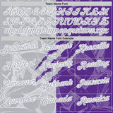 Custom Graffiti Pattern Gray Purple-White 3D Scratch Performance Polo Shirt