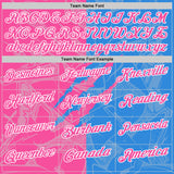 Custom Graffiti Pattern Pink Powder Blue-White 3D Scratch Performance Polo Shirt