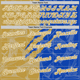 Custom Graffiti Pattern Old Gold Thunder Blue-White 3D Scratch Performance Polo Shirt