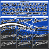 Custom Thunder Blue Black-White 3D Pattern Design Star And Geometric Shapes Performance Polo Shirt
