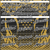 Custom Old Gold Black-White 3D Pattern Design Star And Geometric Shapes Performance Polo Shirt