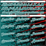 Custom Black Teal Red-White 3D Pattern Design Grid And Fragment Art Performance Polo Shirt