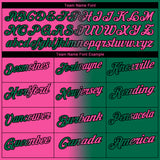 Custom Kelly Green Pink-Black 3D Gradient Fashion Performance Polo Shirt