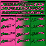 Custom Grass Green Pink-Black 3D Gradient Fashion Performance Polo Shirt