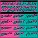 Custom Aqua Pink-Black 3D Gradient Fashion Performance Polo Shirt