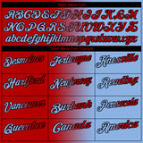 Custom Light Blue Red-Black 3D Gradient Fashion Performance Polo Shirt