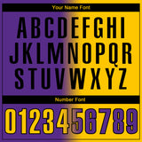 Custom Purple Yellow-Black 3D Gradient Fashion Performance Polo Shirt