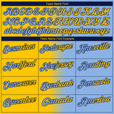 Custom Light Blue Yellow-Navy 3D Gradient Fashion Performance Polo Shirt