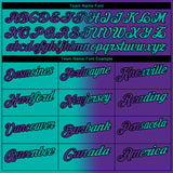 Custom Purple Aqua-Black 3D Gradient Fashion Performance Polo Shirt